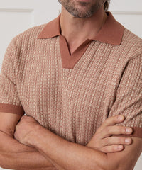 Linen Geometric Montauk Sweater Polo