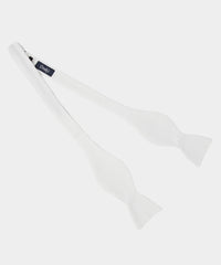 Drake's Classic Satin Bowtie in White