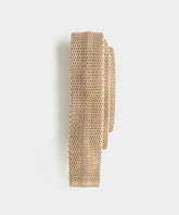 Italian Silk Knit Tie in Khaki