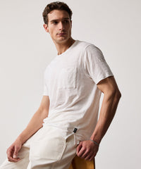 Linen Jersey Pocket Tee in White