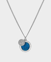 Miansai Saint Christopher Surf Necklace in Sterling Silver / Blue