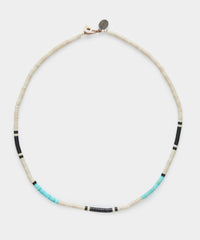 Mikia Heishi Beans Necklace Jasper Turquois Beige