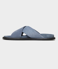 Nomad Suede Crossover Sandal in Steel Blue