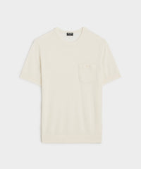 Premium Cashmere Pocket Tee in Bisque