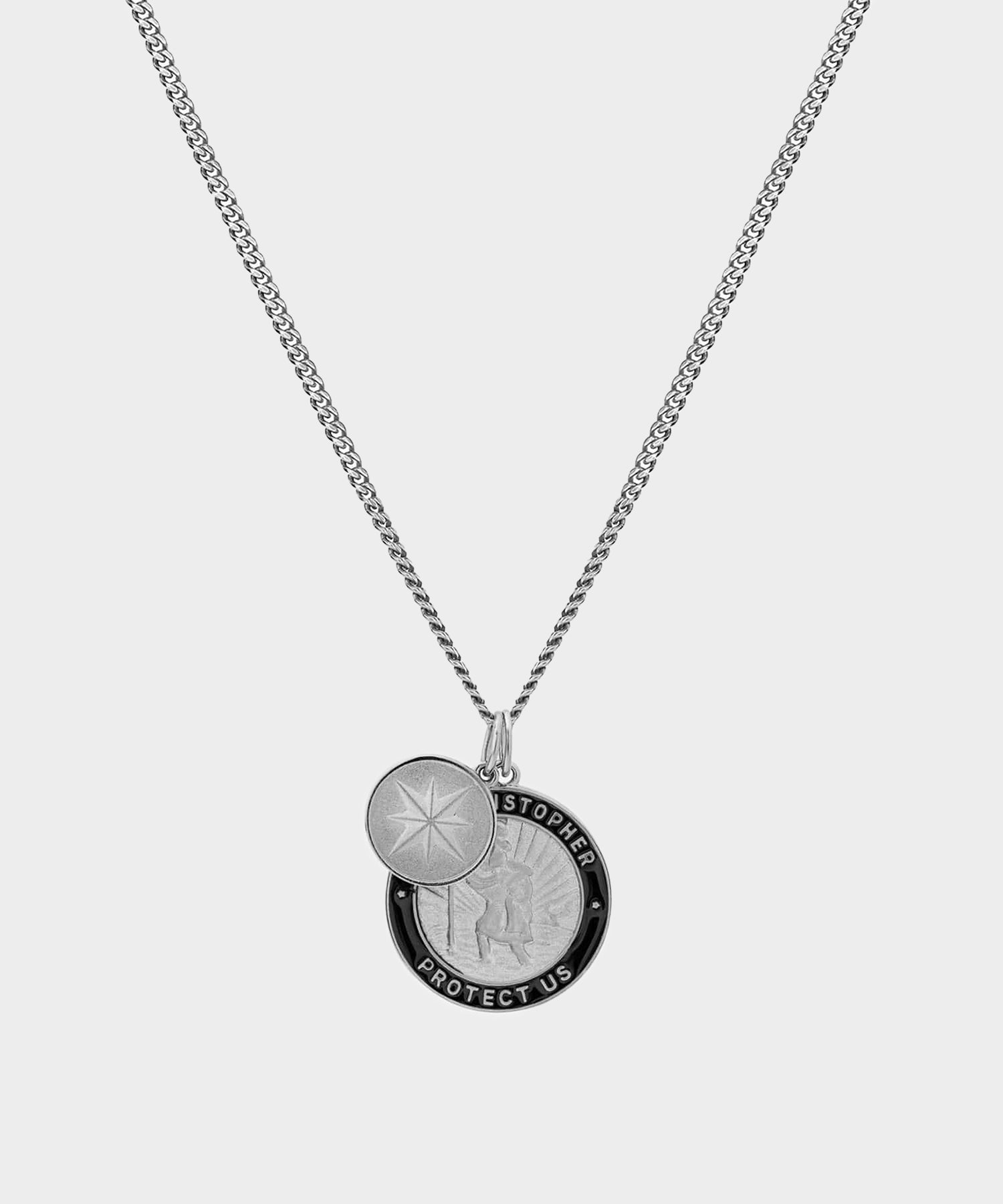 Miansai Sterling Silver Saint Christopher Surf Necklace