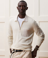 Italian Cashmere Half-Zip Sweater Polo