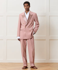 Relaxed Italian Sueded Linen Double-Breasted Tuxedo Jacket