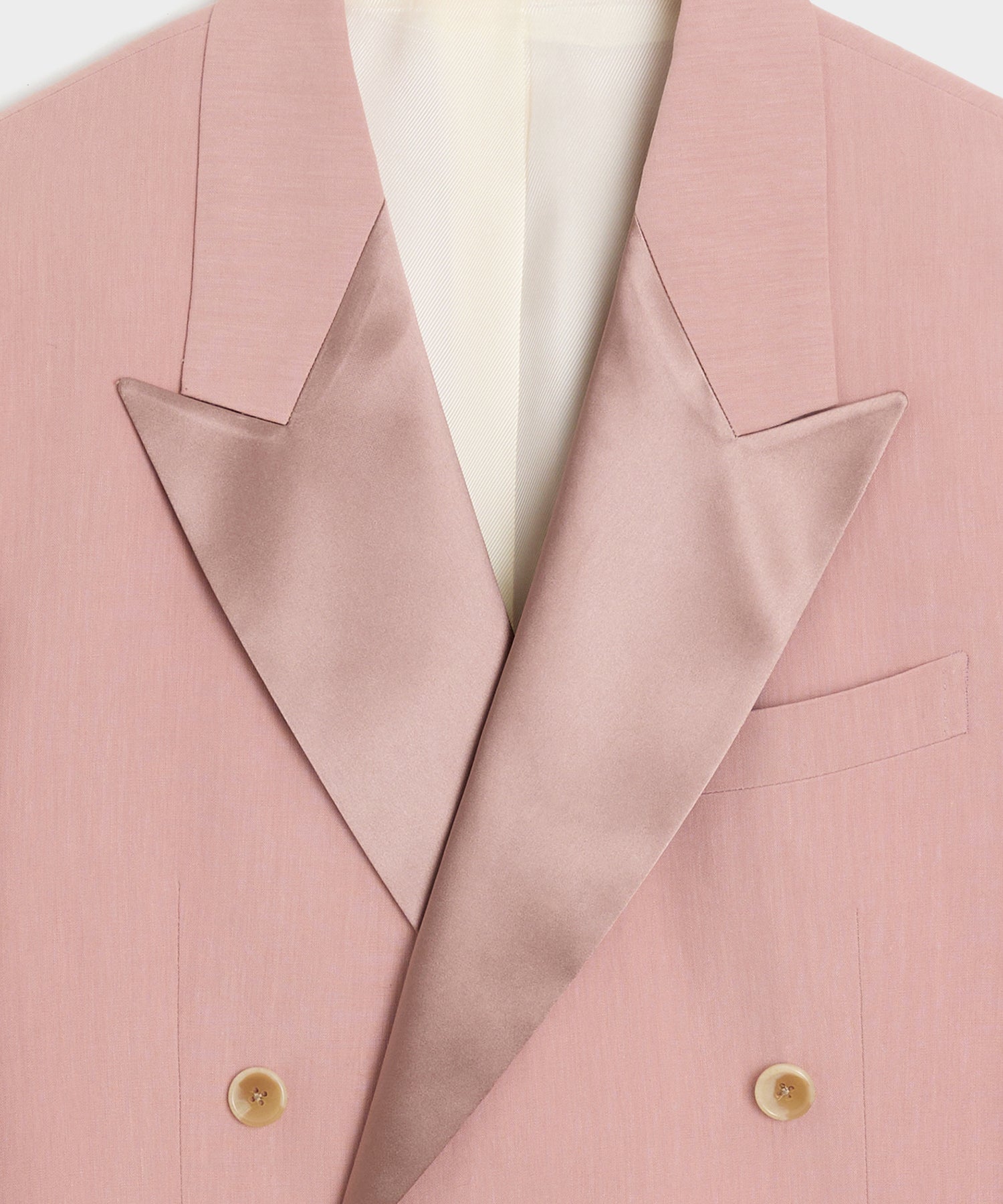 Relaxed Italian Sueded Linen Double-Breasted Tuxedo Jacket