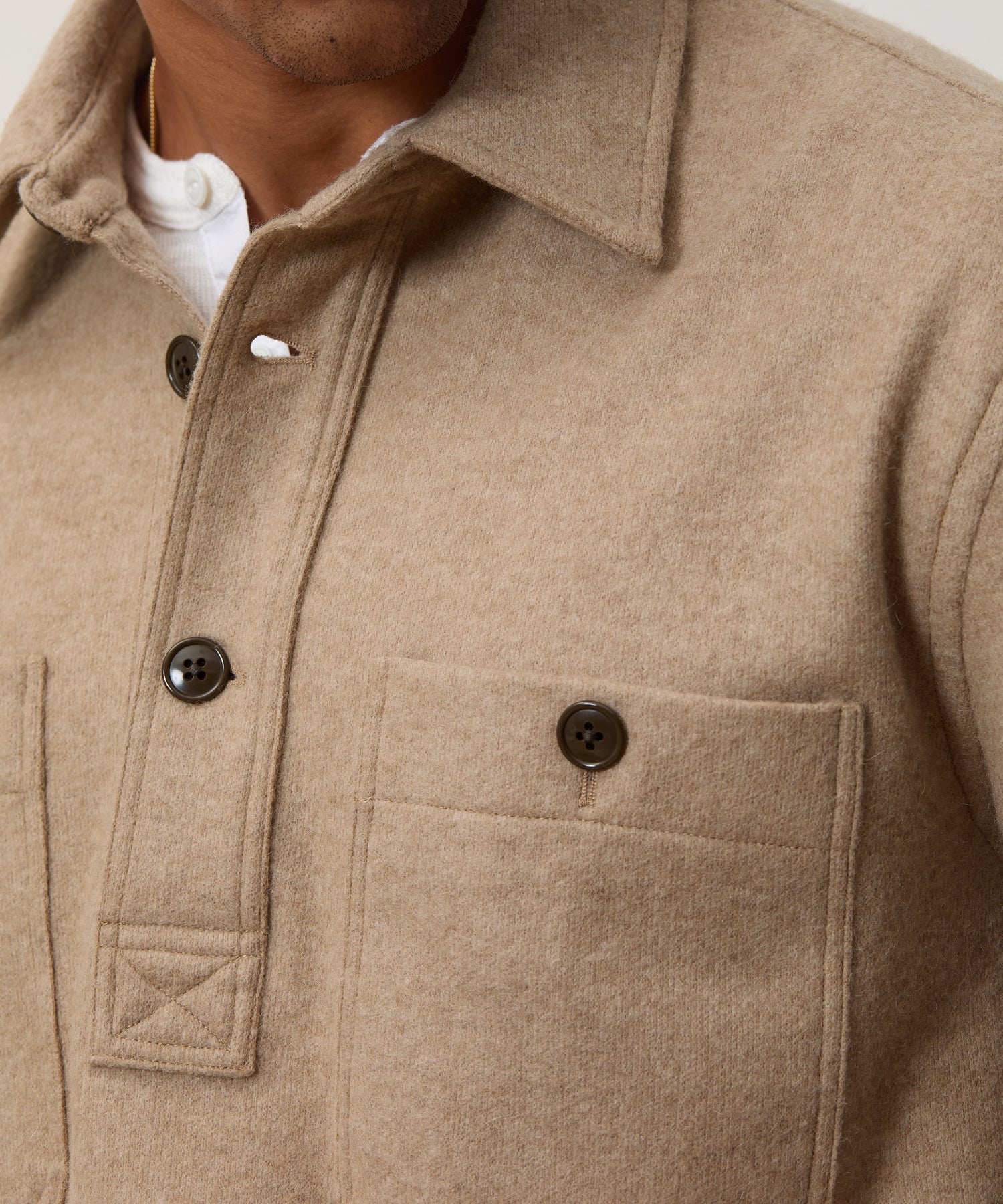 Camel-Cashmere Field Polo