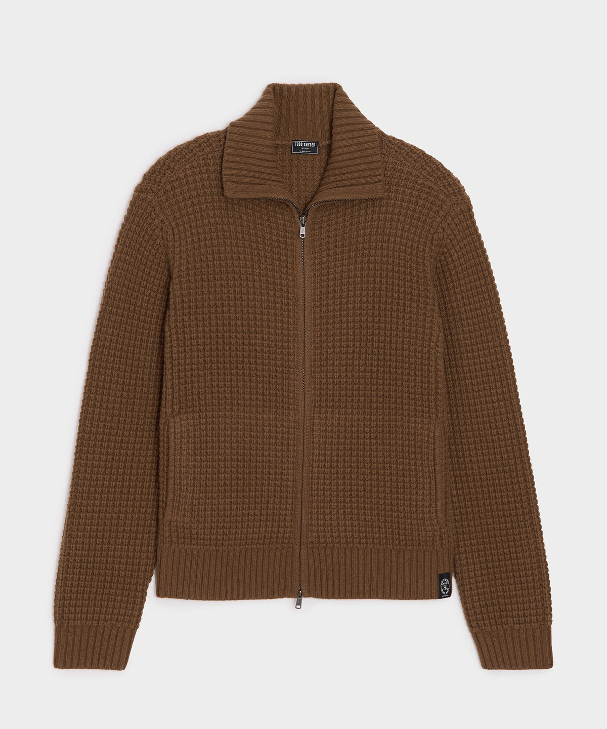 Cashmere Waffle Full-Zip Sweater Jacket