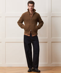 Cashmere Waffle Full-Zip Sweater Jacket