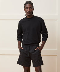 Relaxed Portuguese Jersey Mock Neck Tee