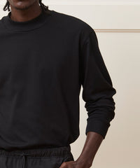 Relaxed Portuguese Jersey Mock Neck Tee