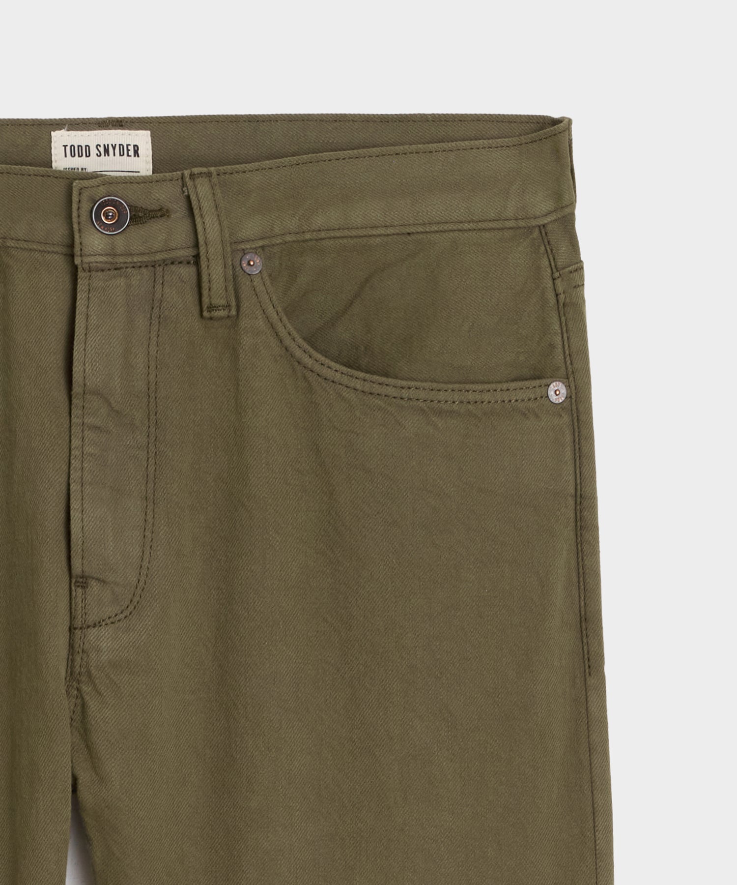 Slim Garment-Dyed Jean in Olive