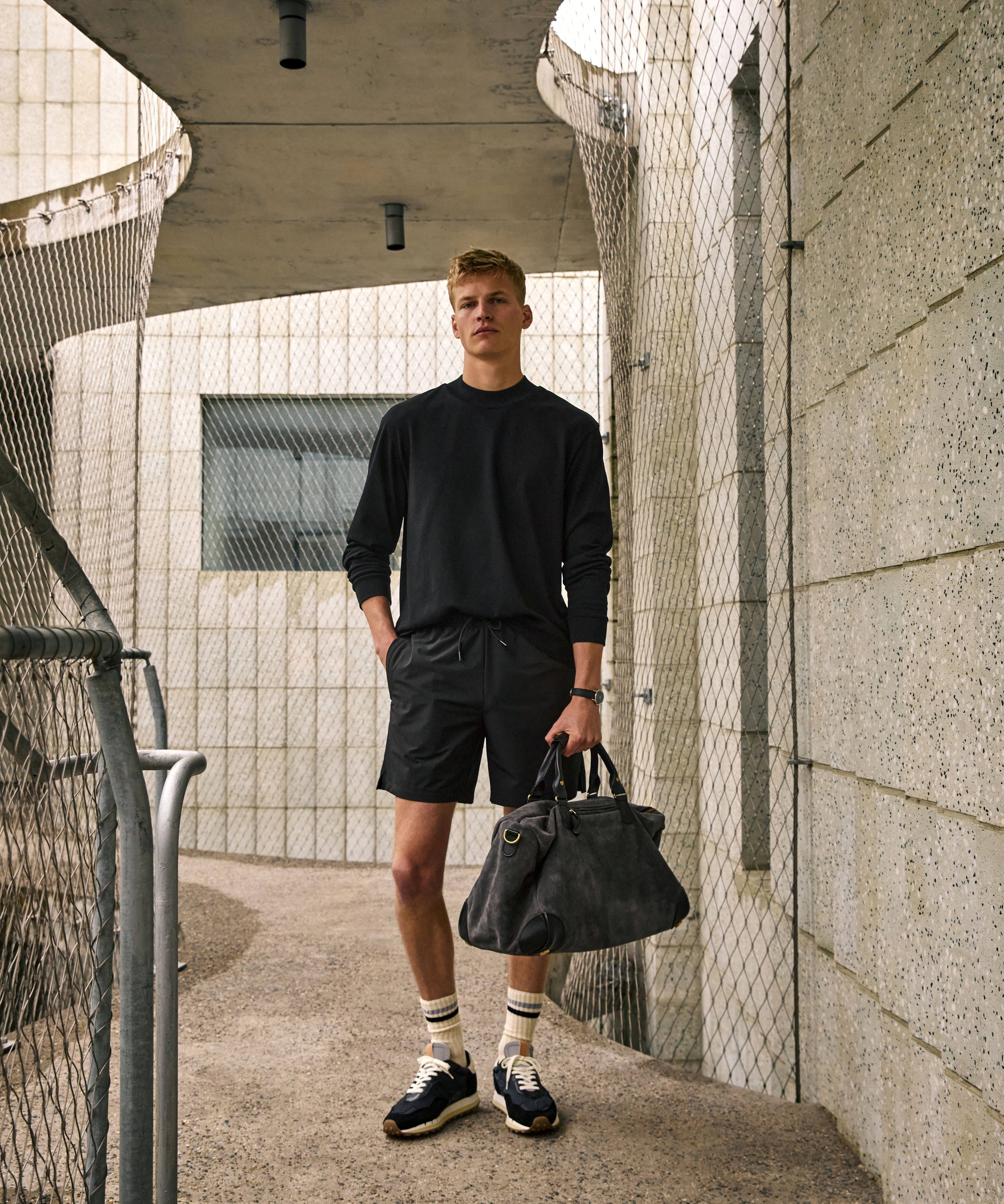 Relaxed Portuguese Jersey Mock Neck Tee