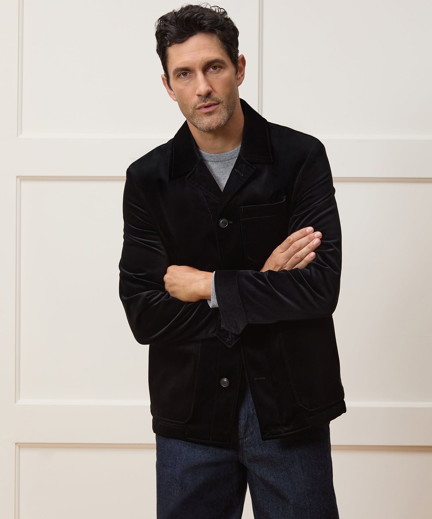 Italian Velvet Tailored Chore Coat