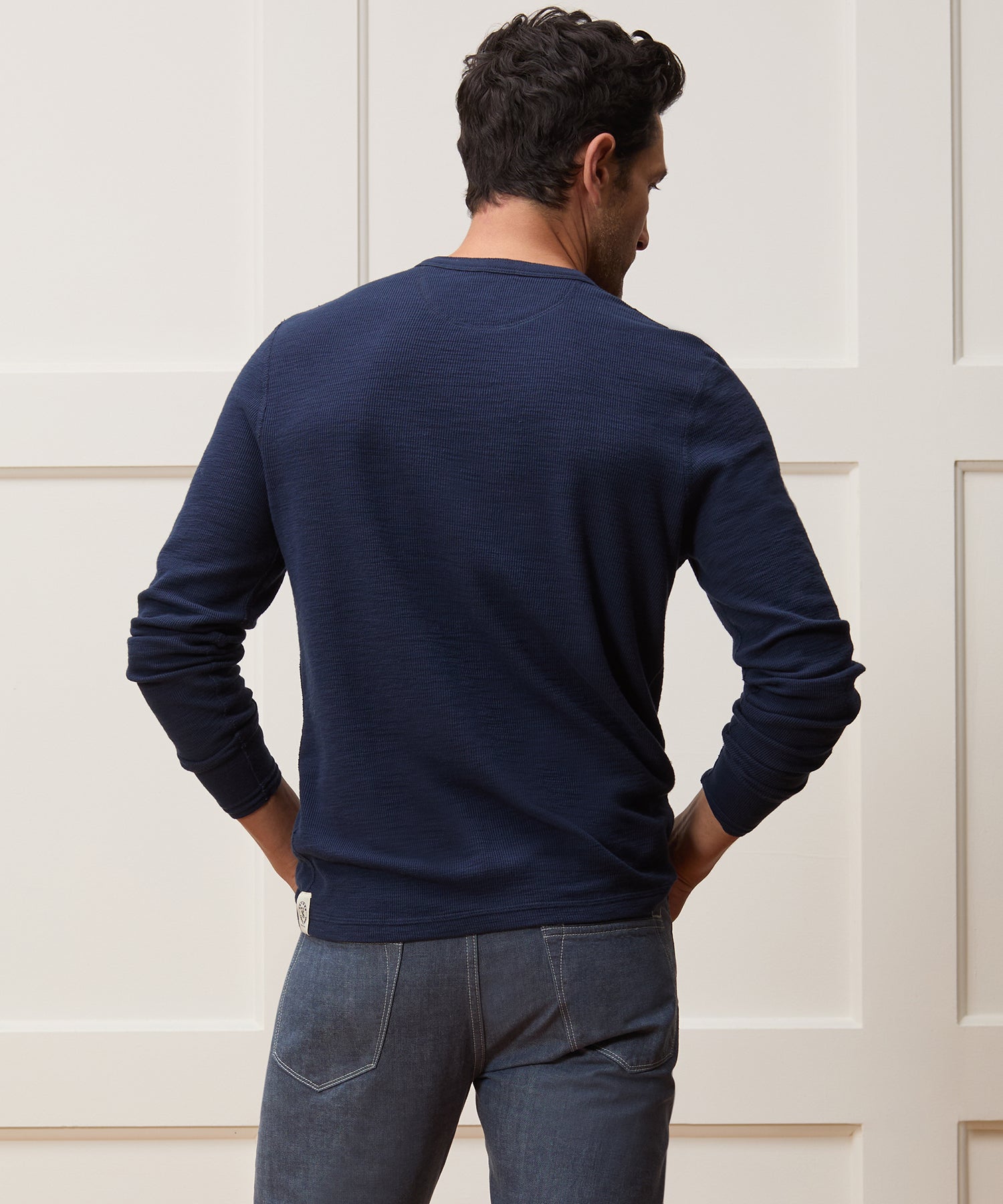 Lightweight Mini Waffle Henley