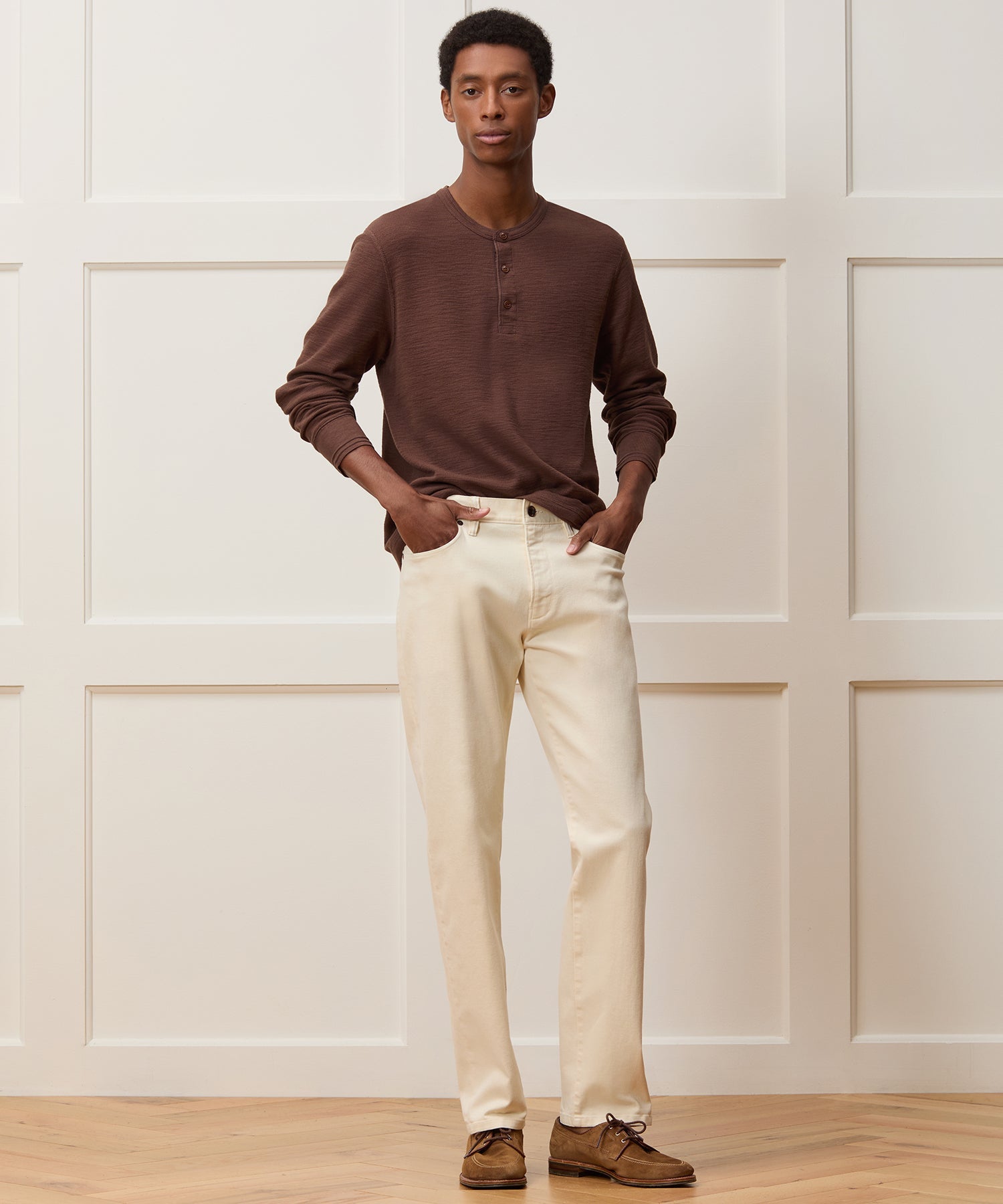 Lightweight Mini Waffle Henley