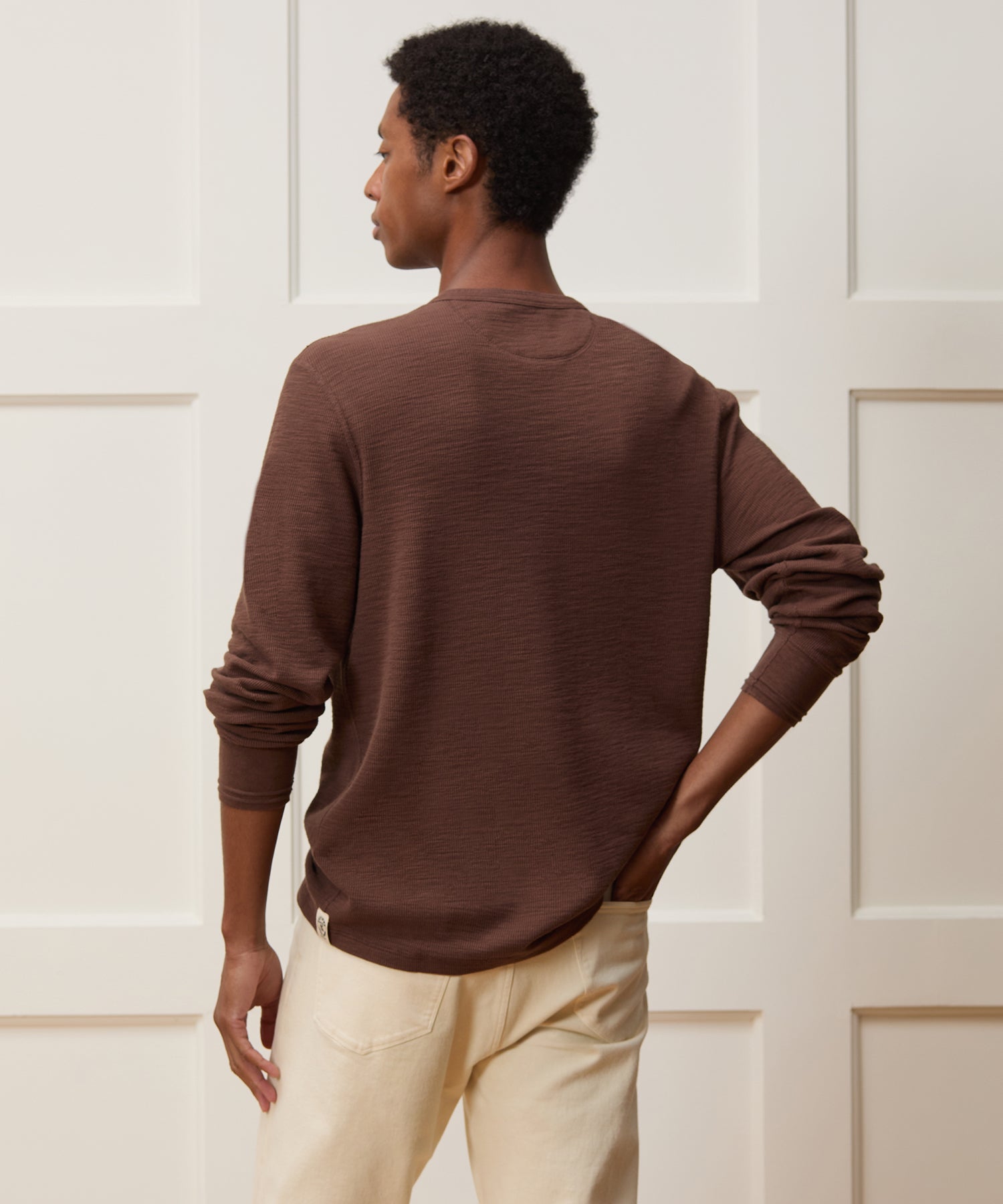 Lightweight Mini Waffle Henley