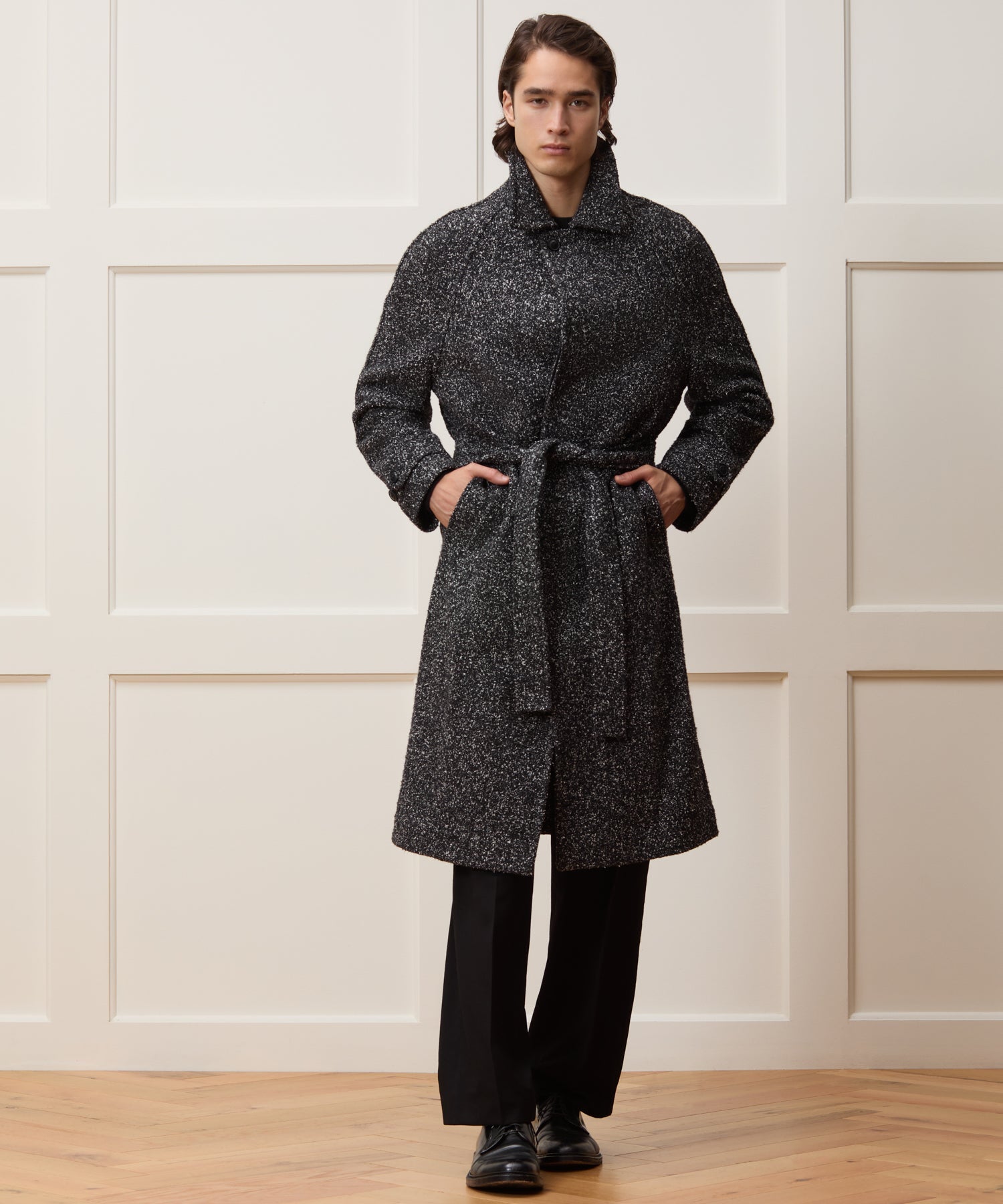 Italian Wool-Silk Belted Topcoat