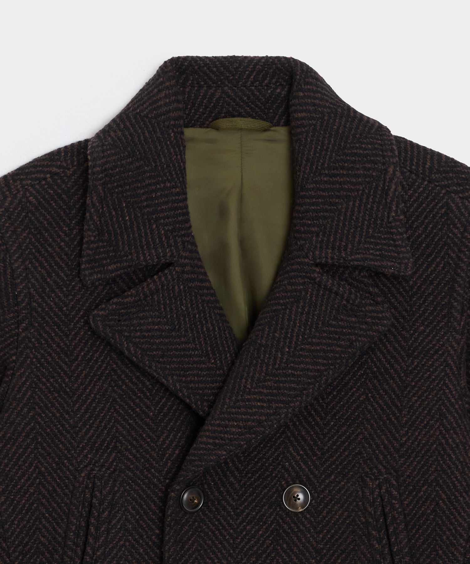 Italian Wool Herringbone Peacoat
