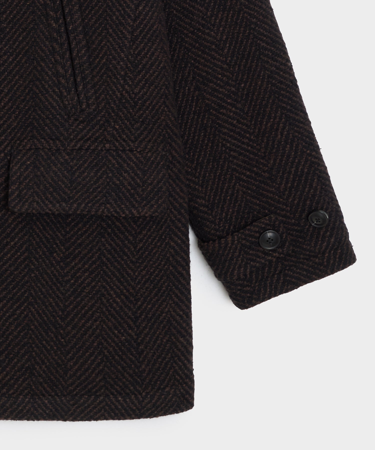 Italian Wool Herringbone Peacoat
