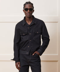 Cropped Denim Eisenhower Jacket