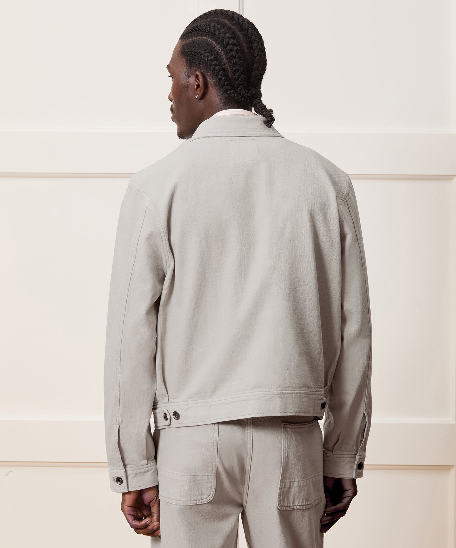 Cropped Denim Eisenhower Jacket