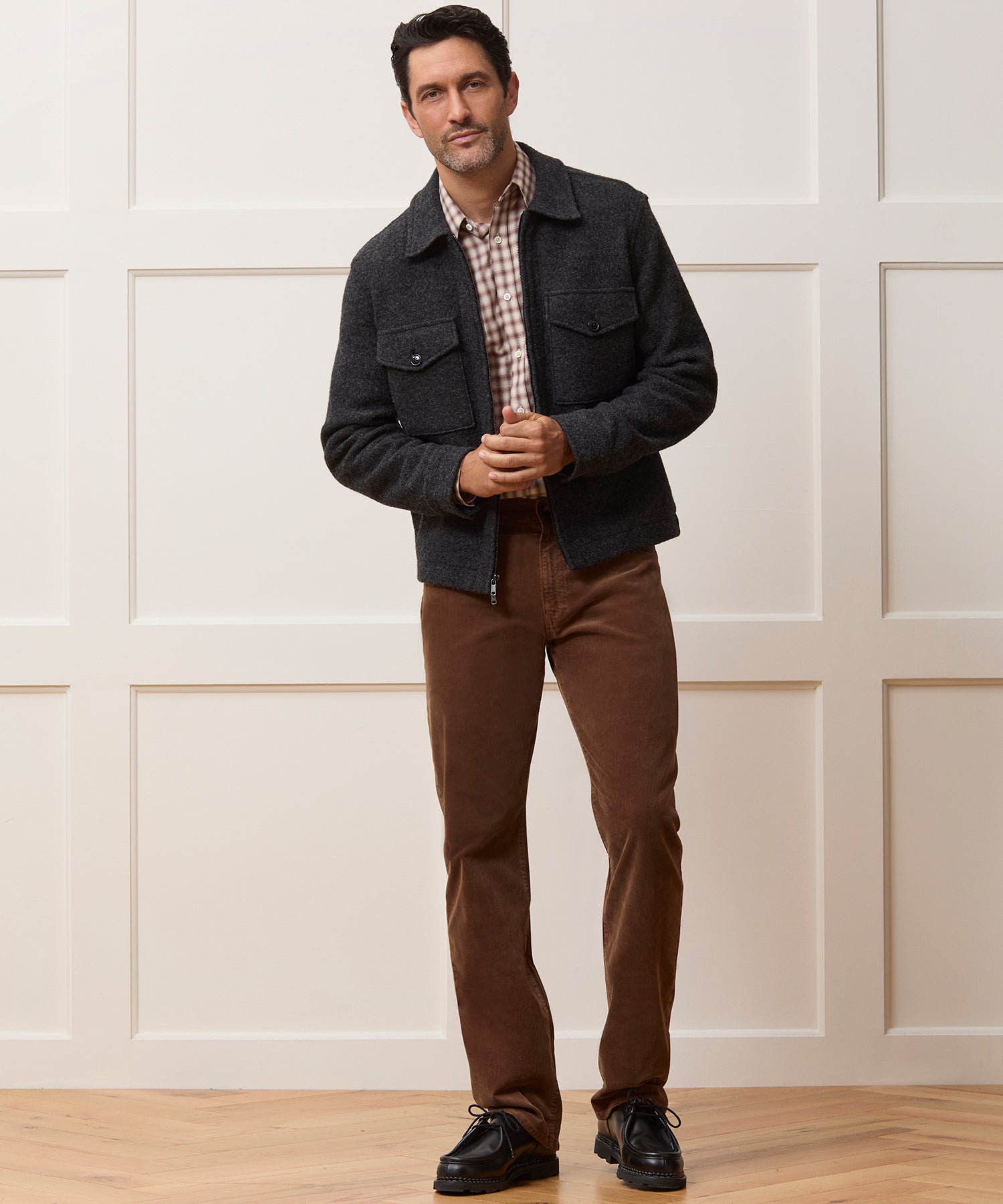 Italian Boiled Wool Full-Zip CPO Jacket