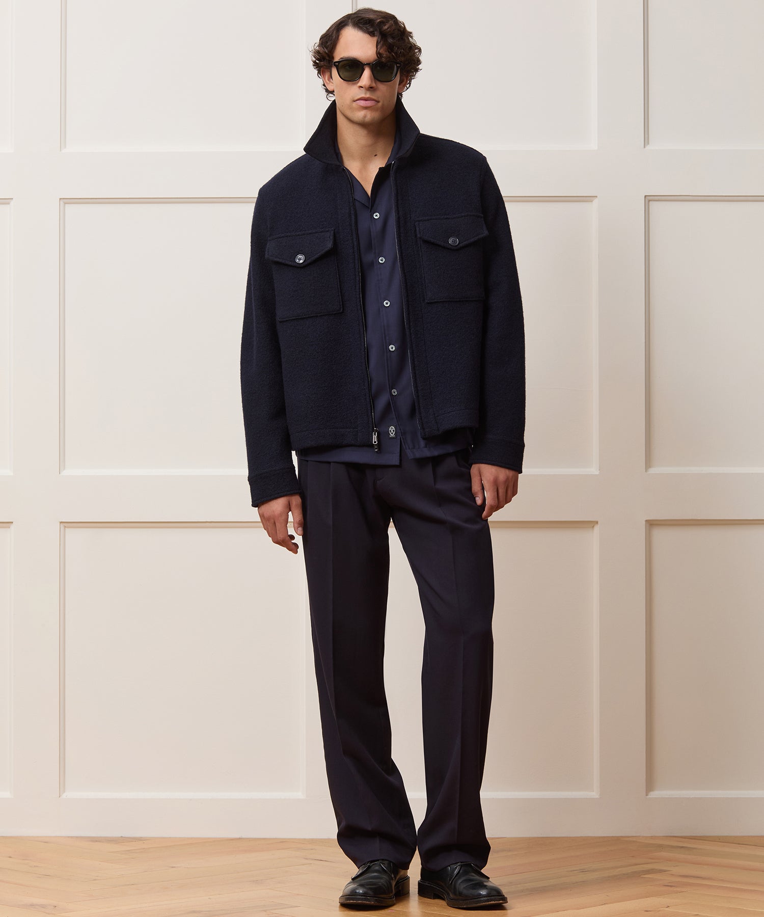 Italian Boiled Wool Full-Zip CPO Jacket