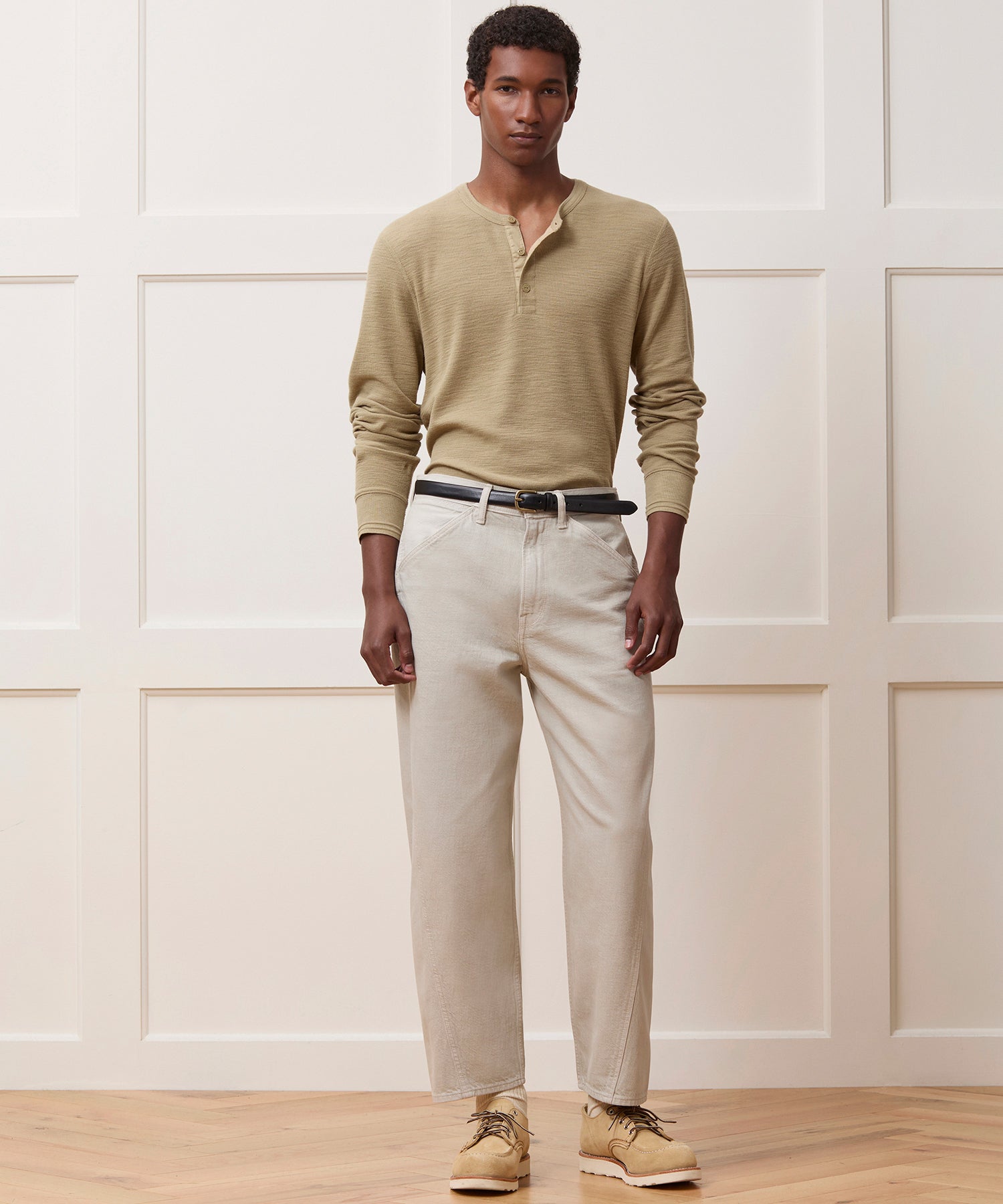 Lightweight Mini Waffle Henley