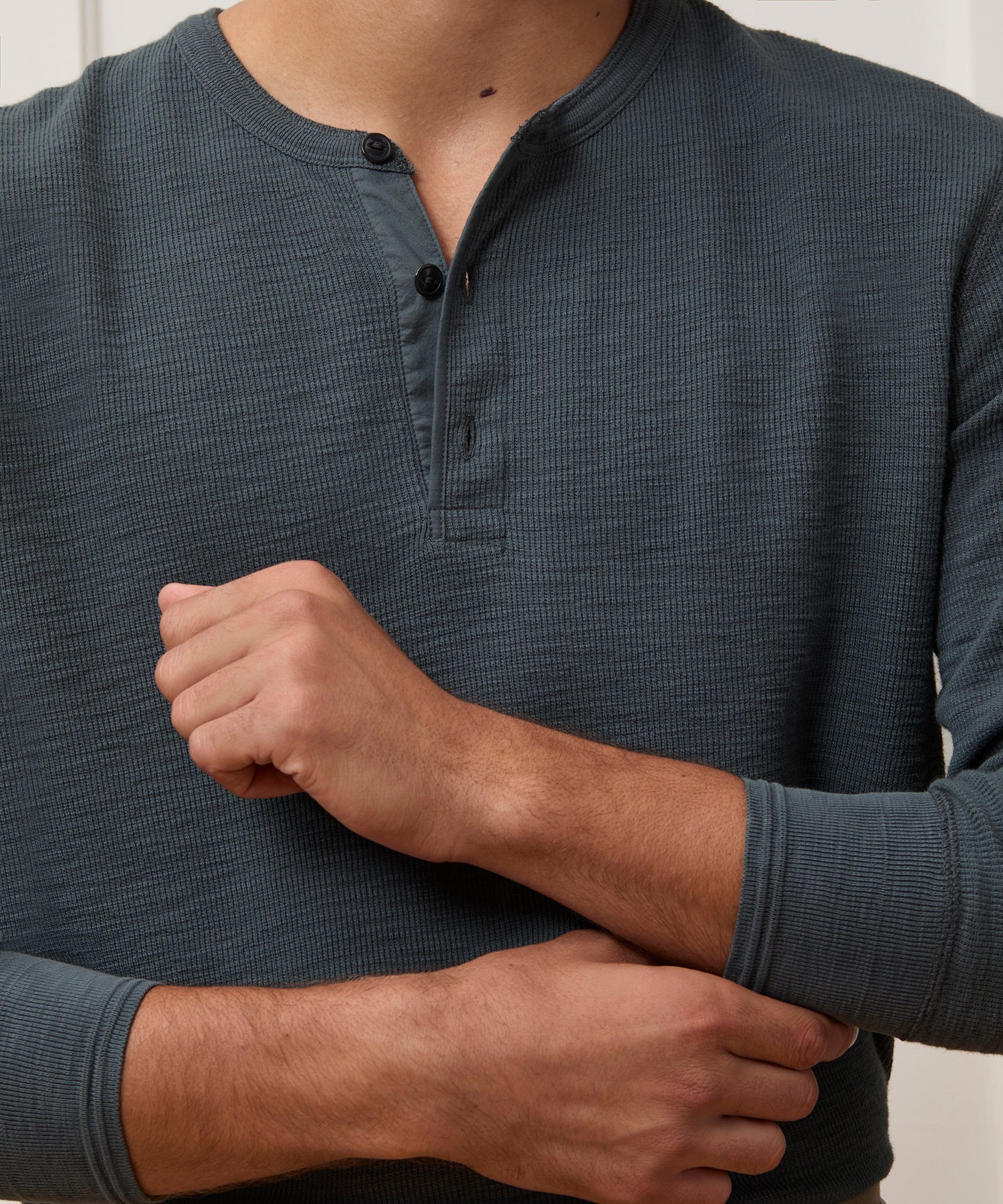 Lightweight Mini Waffle Henley