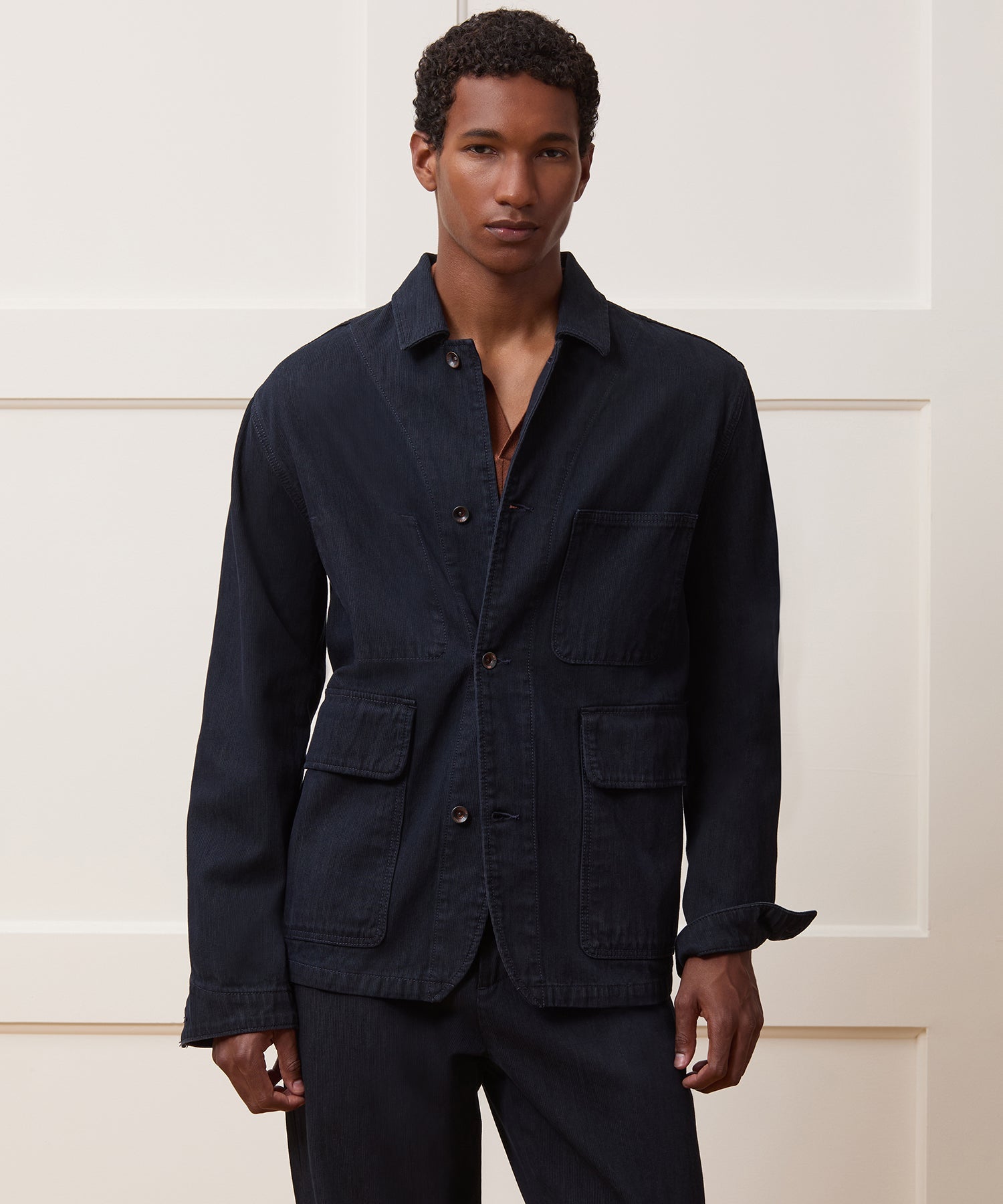 Indigo Stripe Studio Jacket