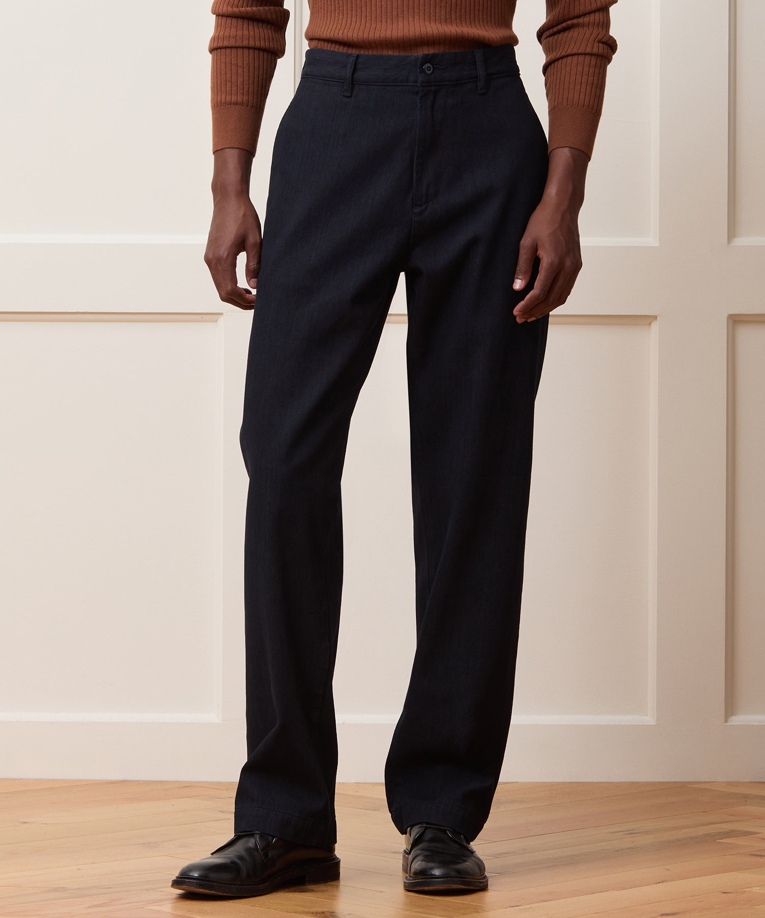 Relaxed Striped Denim Chino in Overdyeed Indigo