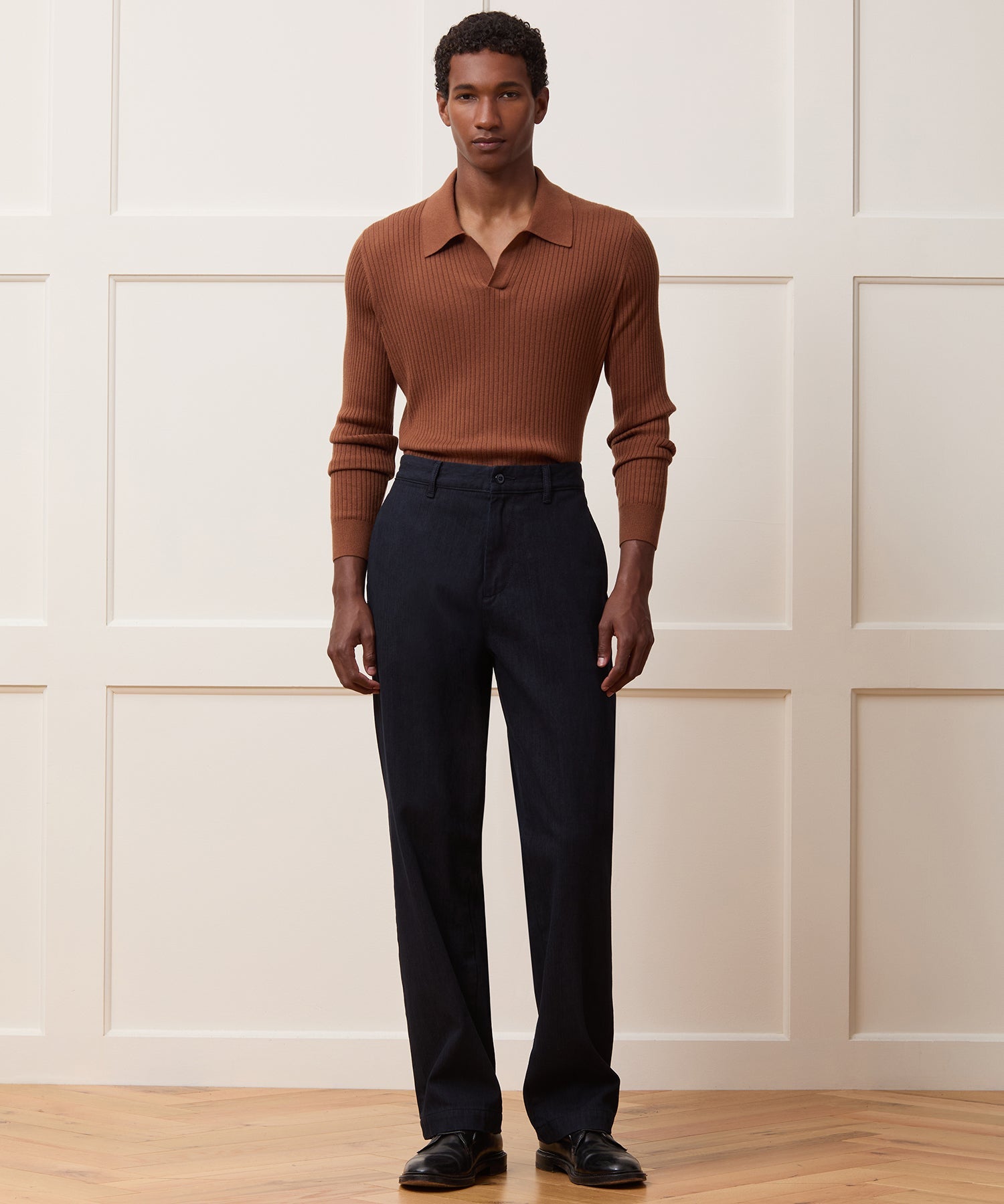 Relaxed Striped Denim Chino in Overdyeed Indigo