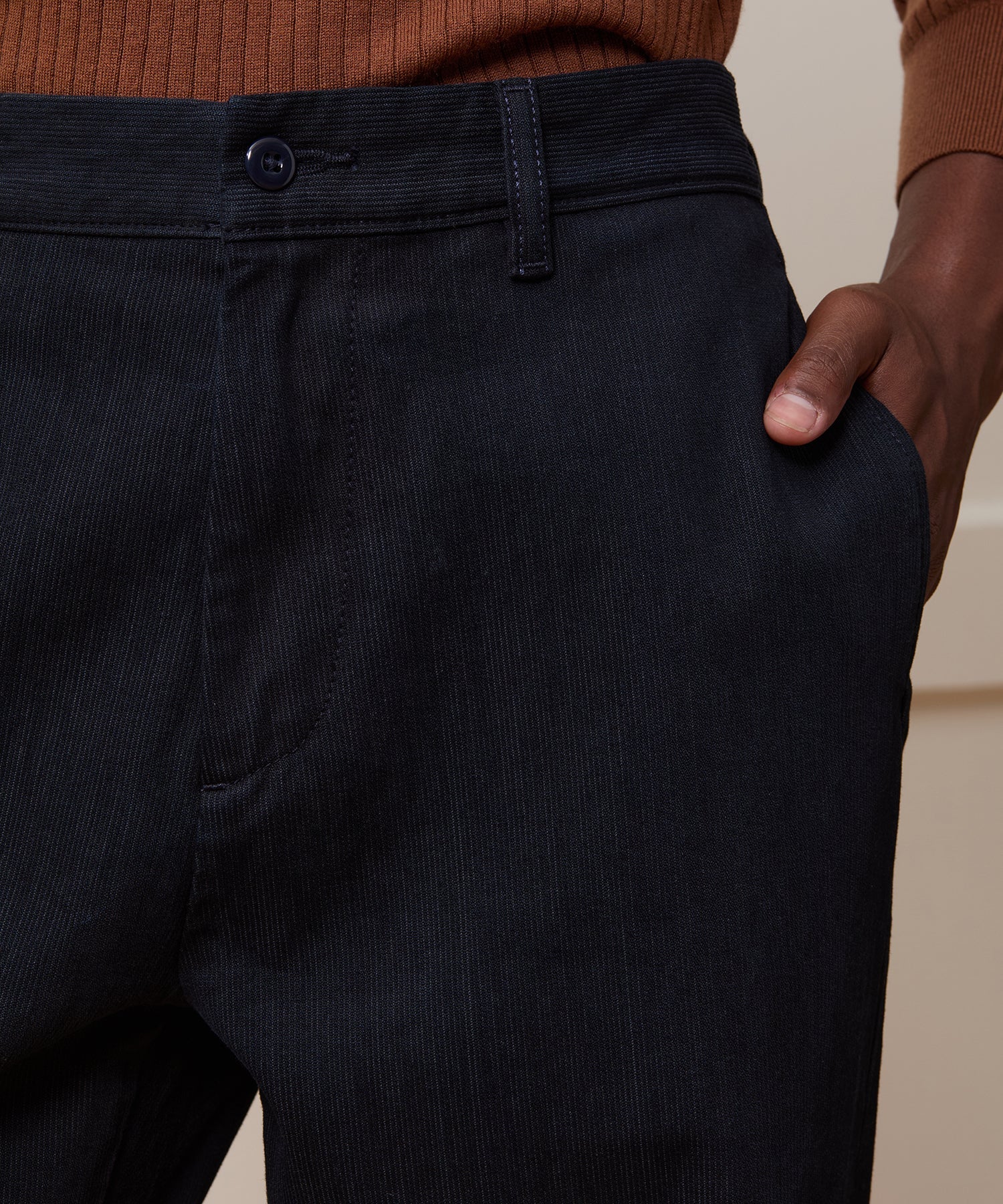 Relaxed Striped Denim Chino in Overdyeed Indigo
