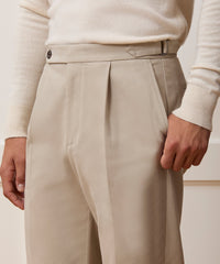 Italian Brushed Cotton Side Tab Trouser