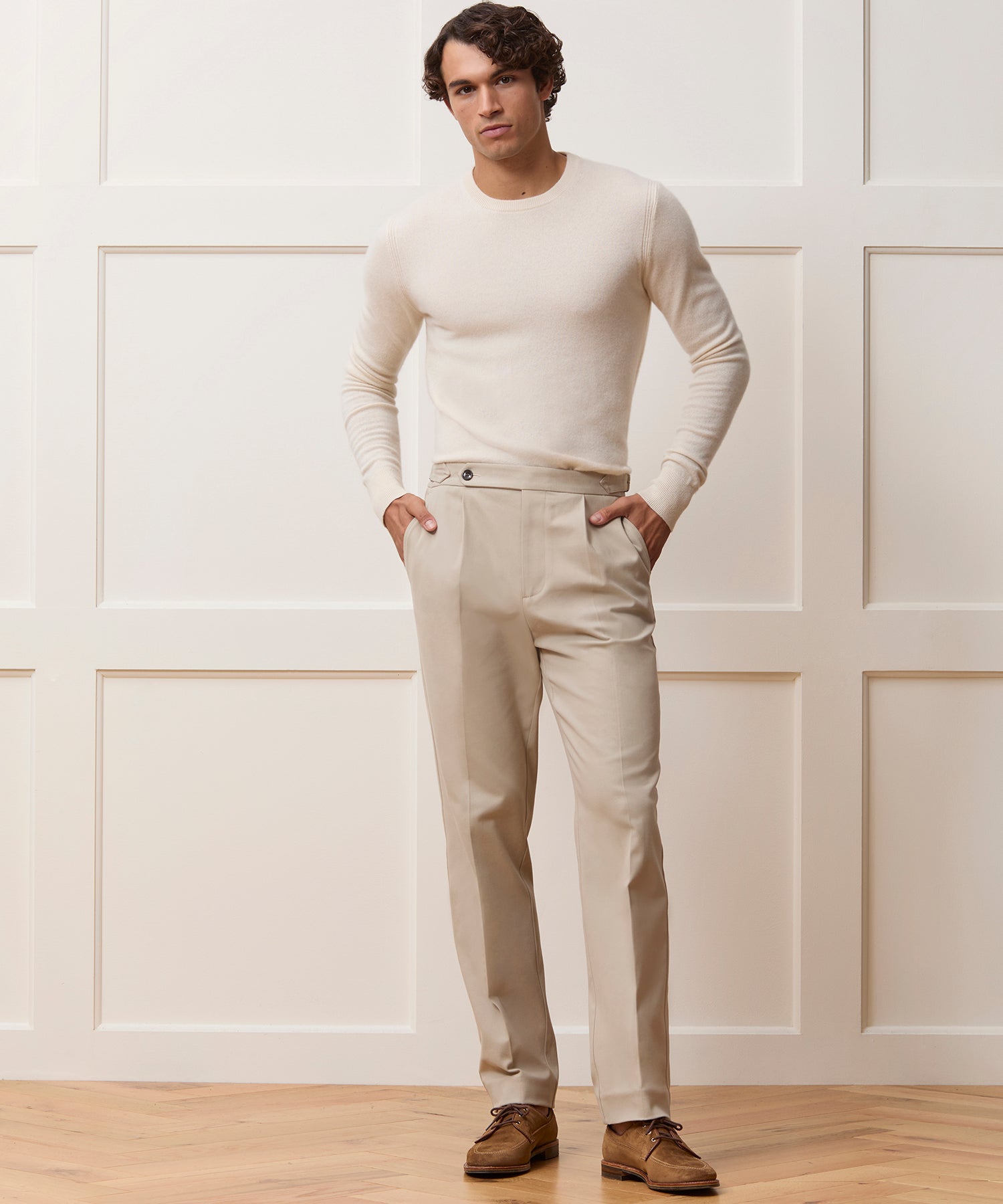 Italian Brushed Cotton Side Tab Trouser