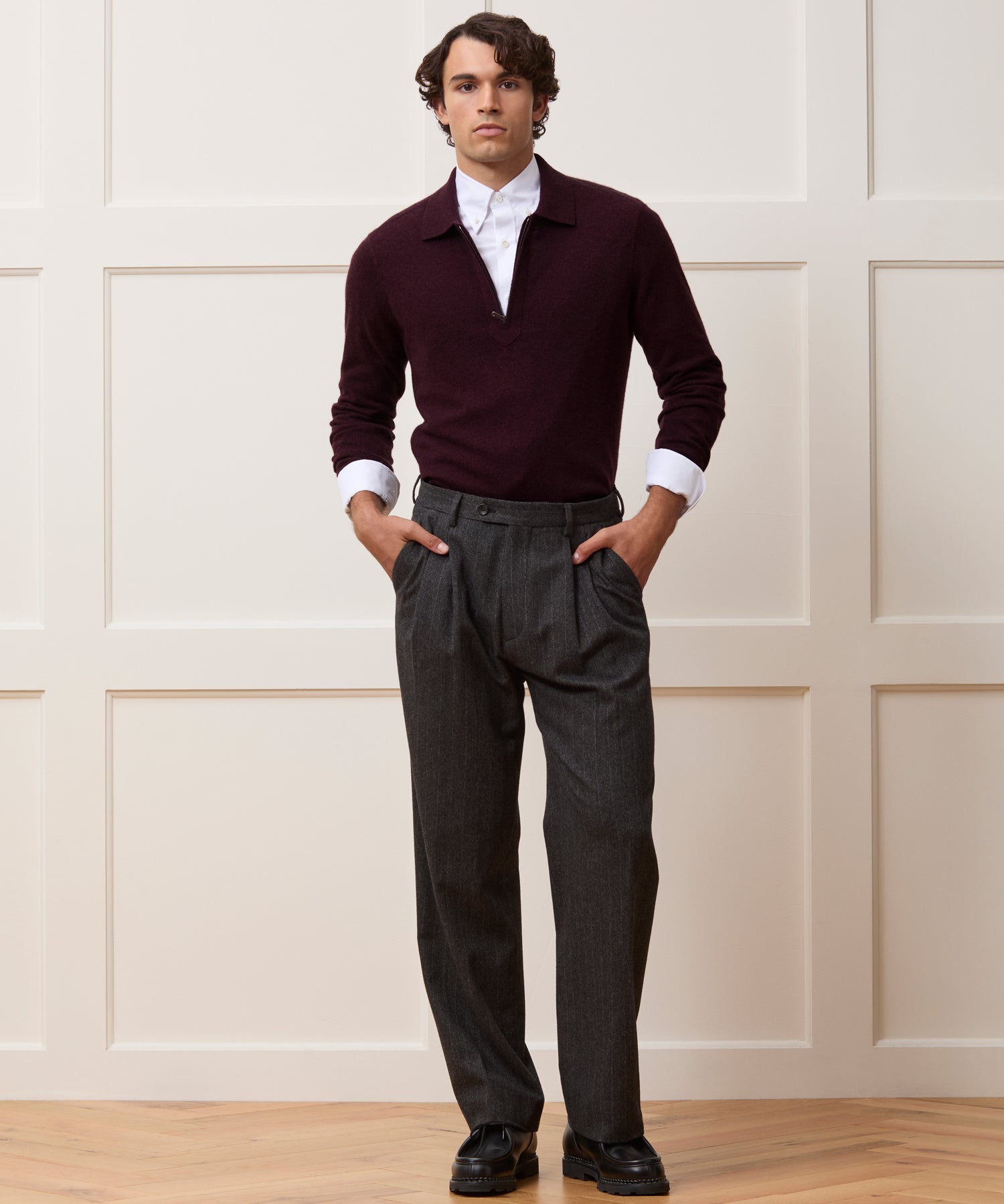 Cashmere Quarter-Zip Sweater Polo