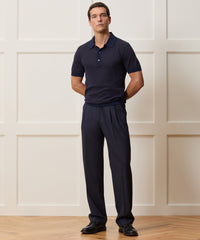 Cotton Basketweave Sweater Polo