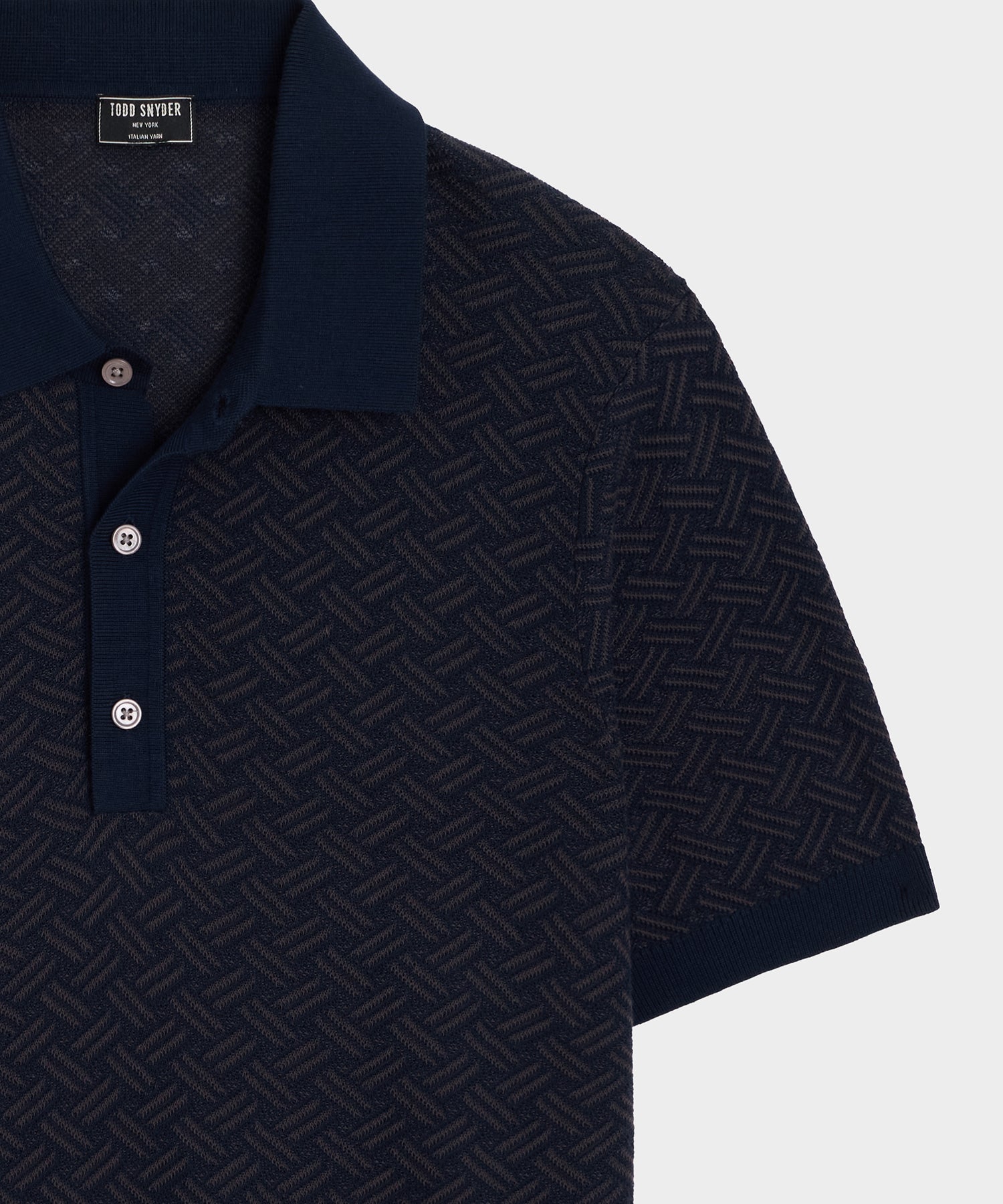 Cotton Basketweave Sweater Polo