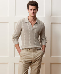 Beechwood Cable Knit Sweater Polo