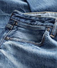 Slim Japanese Selvedge Stretch Jean in Distressed Wash