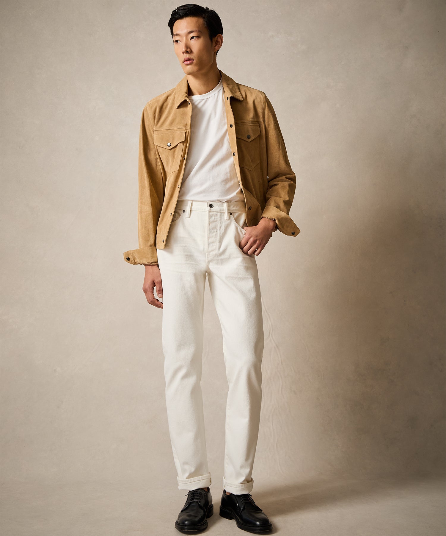 Straight Japanese Selvedge Stretch Jean in White