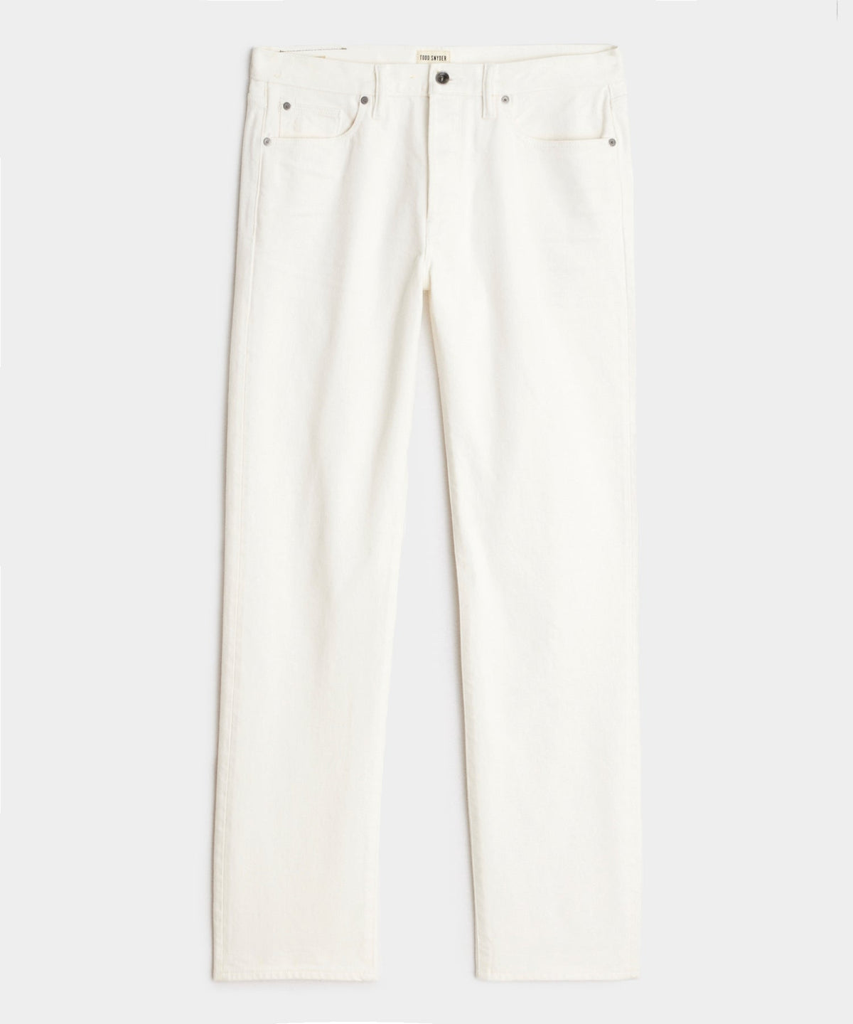 Straight Japanese Selvedge Stretch Jean in White