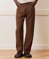 Straight Fit 5-Pocket Linen Pant