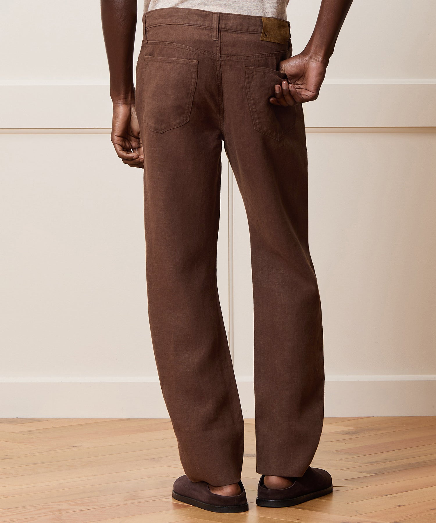 Straight Fit 5-Pocket Linen Pant