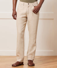 Straight Fit 5-Pocket Linen Pant