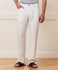 Straight Fit 5-Pocket Linen Pant