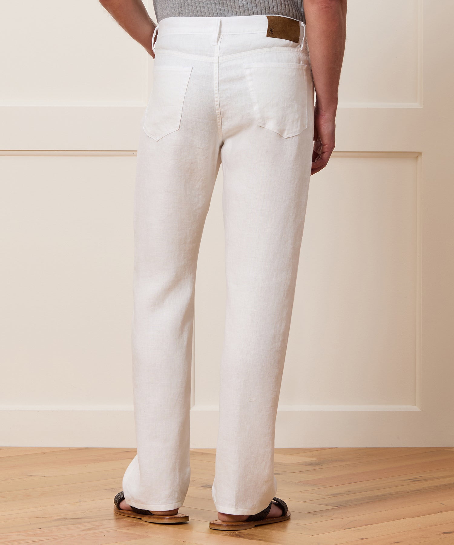 Straight Fit 5-Pocket Linen Pant